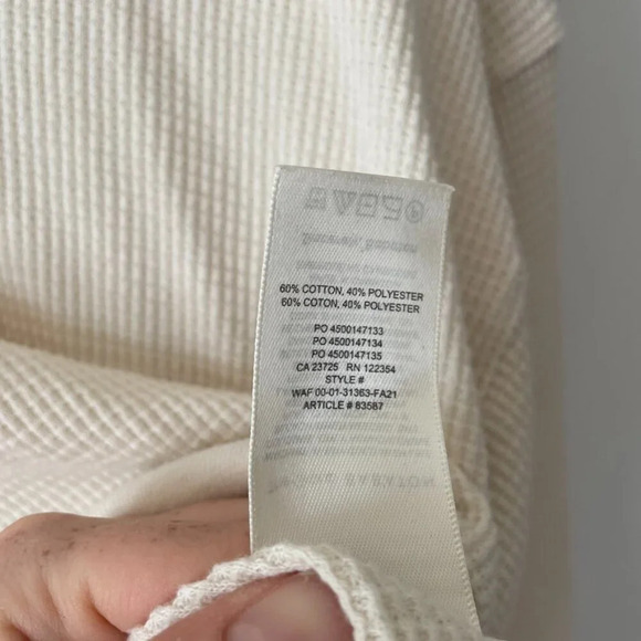Aritzia The Group  by Babaton Thermal Hooded Longsleeve Pullover Cream Small - Picture 6 of 6